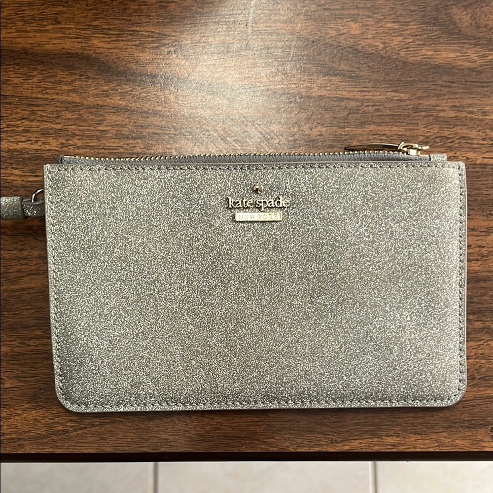 Kate Spade Silver Glitter Wristlet